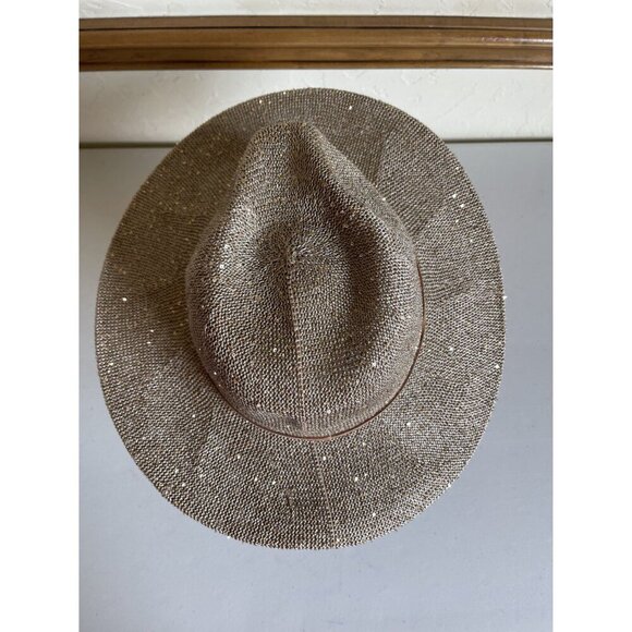 Marcus Adler Gold Sparkle Fedora Hat One Size Polyester - Picture 4 of 7